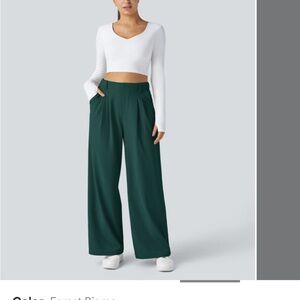 NWOT Women's Forest Green Wide-Leg Pants